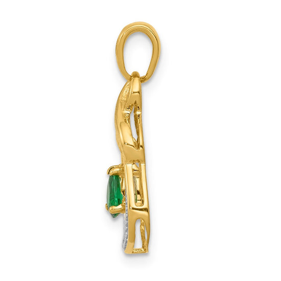 Pear Gemstone & Diamond Pendants