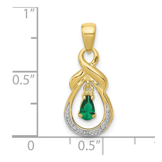 Pear Gemstone & Diamond Pendants