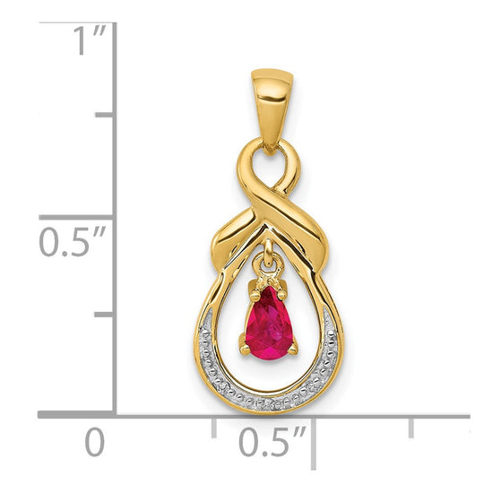Pear Gemstone & Diamond Pendants
