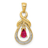 Pear Gemstone & Diamond Pendants