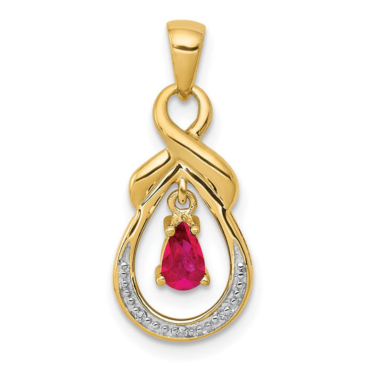 Pear Gemstone & Diamond Pendants