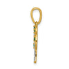 14k Polished Lab Created Emerald and Diamond Tree Pendant