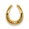 14k Polished 1/15 carat Diamond Fancy Horseshoe Chain Slide
