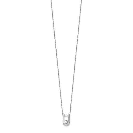 Diamond U-Shape Pendant Necklaces