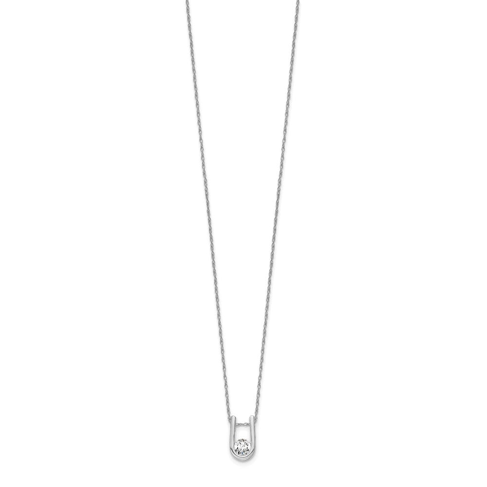 Diamond U-Shape Pendant Necklaces
