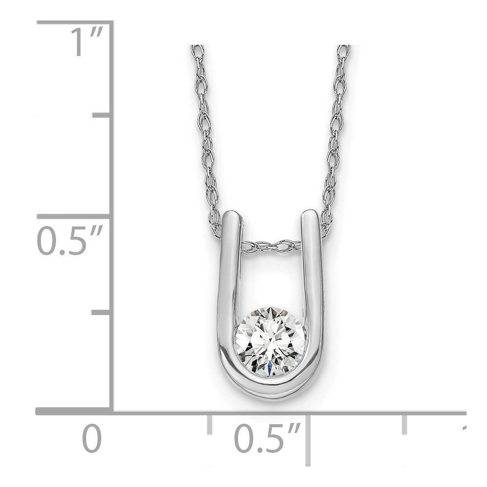 Diamond U-Shape Pendant Necklaces