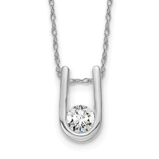 Diamond U-Shape Pendant Necklaces