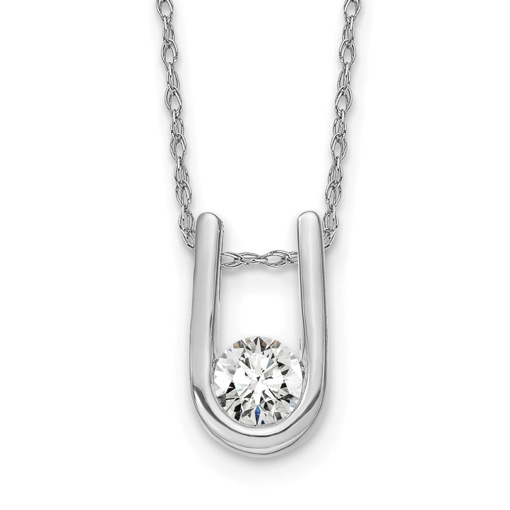 Diamond U-Shape Pendant Necklaces