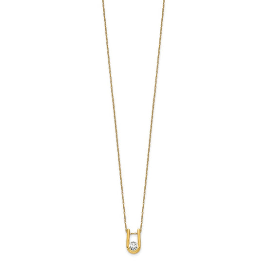 Diamond U-Shape Pendant Necklaces