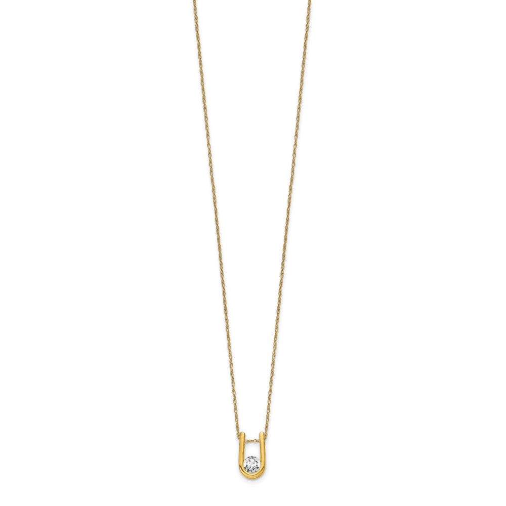 Diamond U-Shape Pendant Necklaces