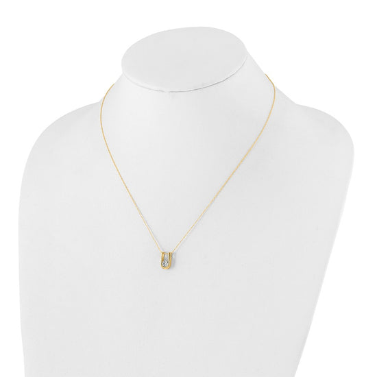 Diamond U-Shape Pendant Necklaces