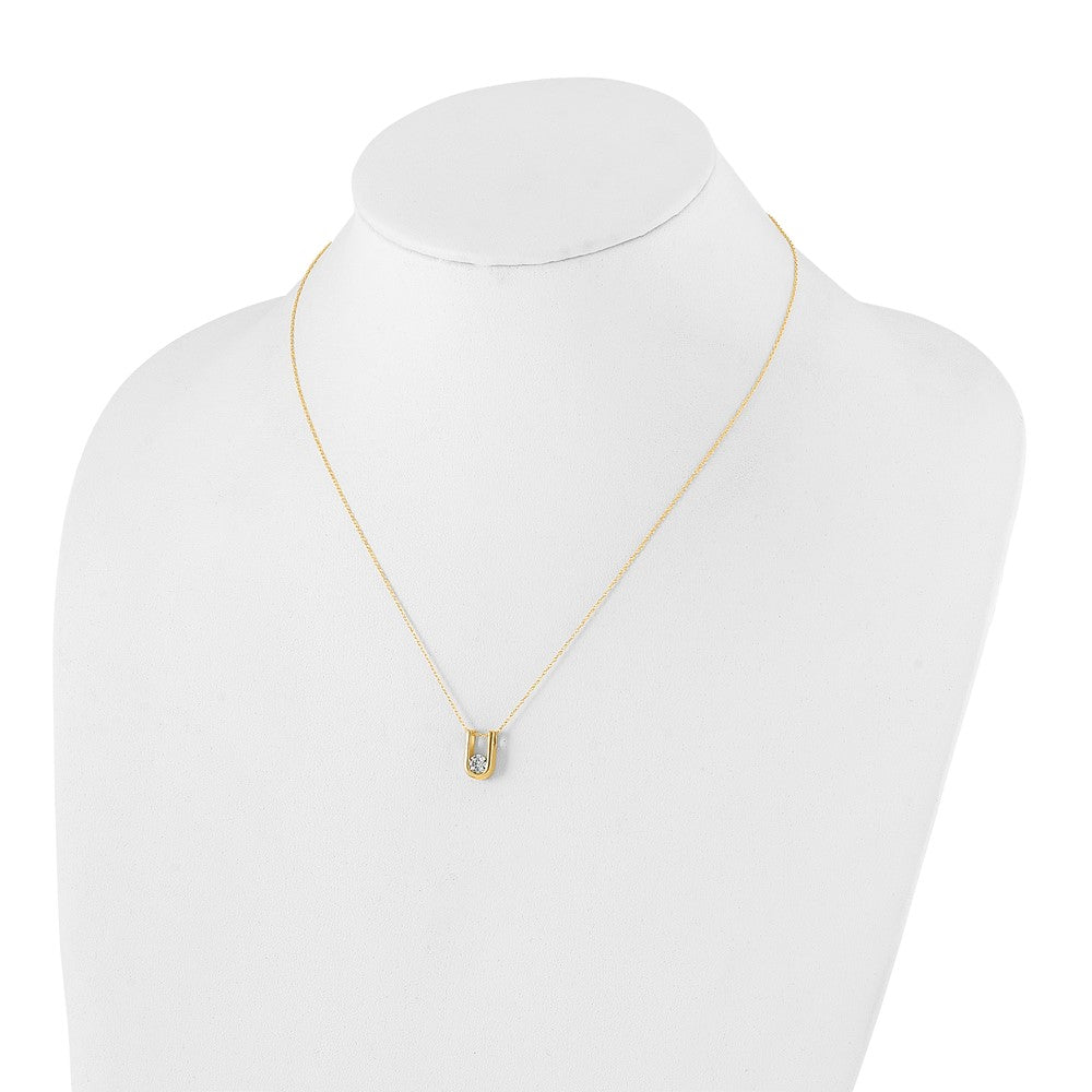 Diamond U-Shape Pendant Necklaces