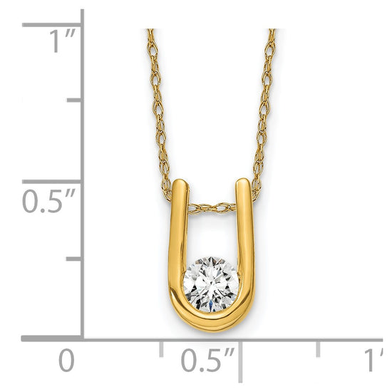 Diamond U-Shape Pendant Necklaces