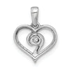 14k White Gold 1/10 carat Lab Grown Diamond VS/SI+ G+ Complete Heart Pendant