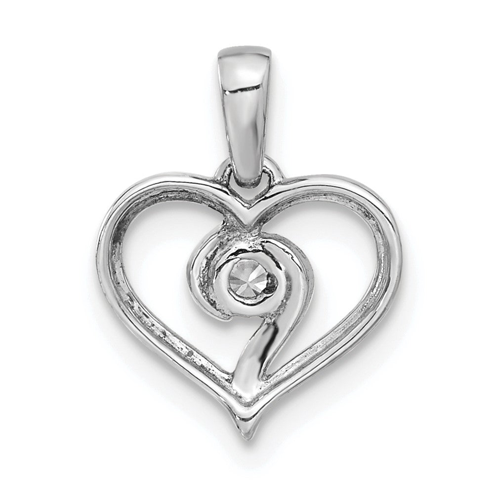 14k White Gold 1/10 carat Lab Grown Diamond VS/SI+ G+ Complete Heart Pendant