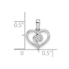 14k White Gold 1/10 carat Lab Grown Diamond VS/SI+ G+ Complete Heart Pendant