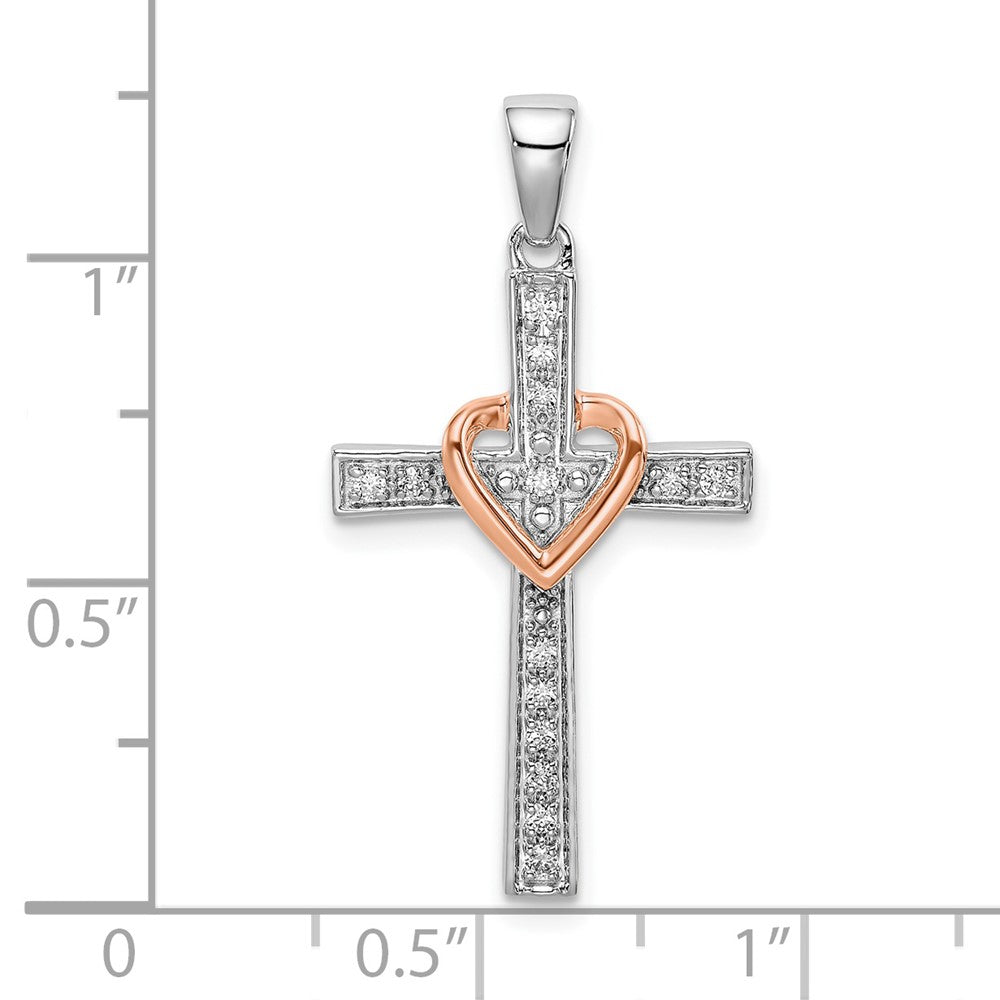Diamond Heart Cross Pendants