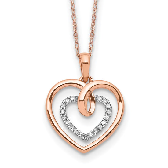 Diamond Double Heart Necklaces