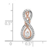 14k Two-tone White and Rose Infinity 1/4 carat Diamond Chain Slide