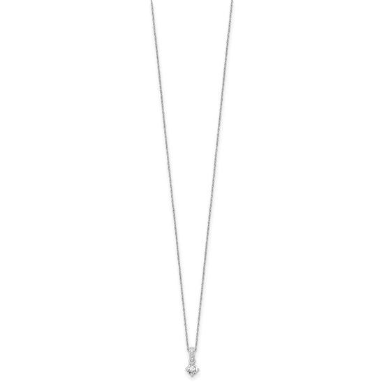 14k White Gold 1/3 carat Lab Grown Diamond VS/SI+ G+ 18 inch Pendant Necklace