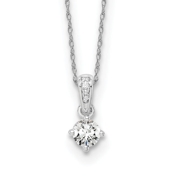14k White Gold 1/3 carat Lab Grown Diamond VS/SI+ G+ 18 inch Pendant Necklace