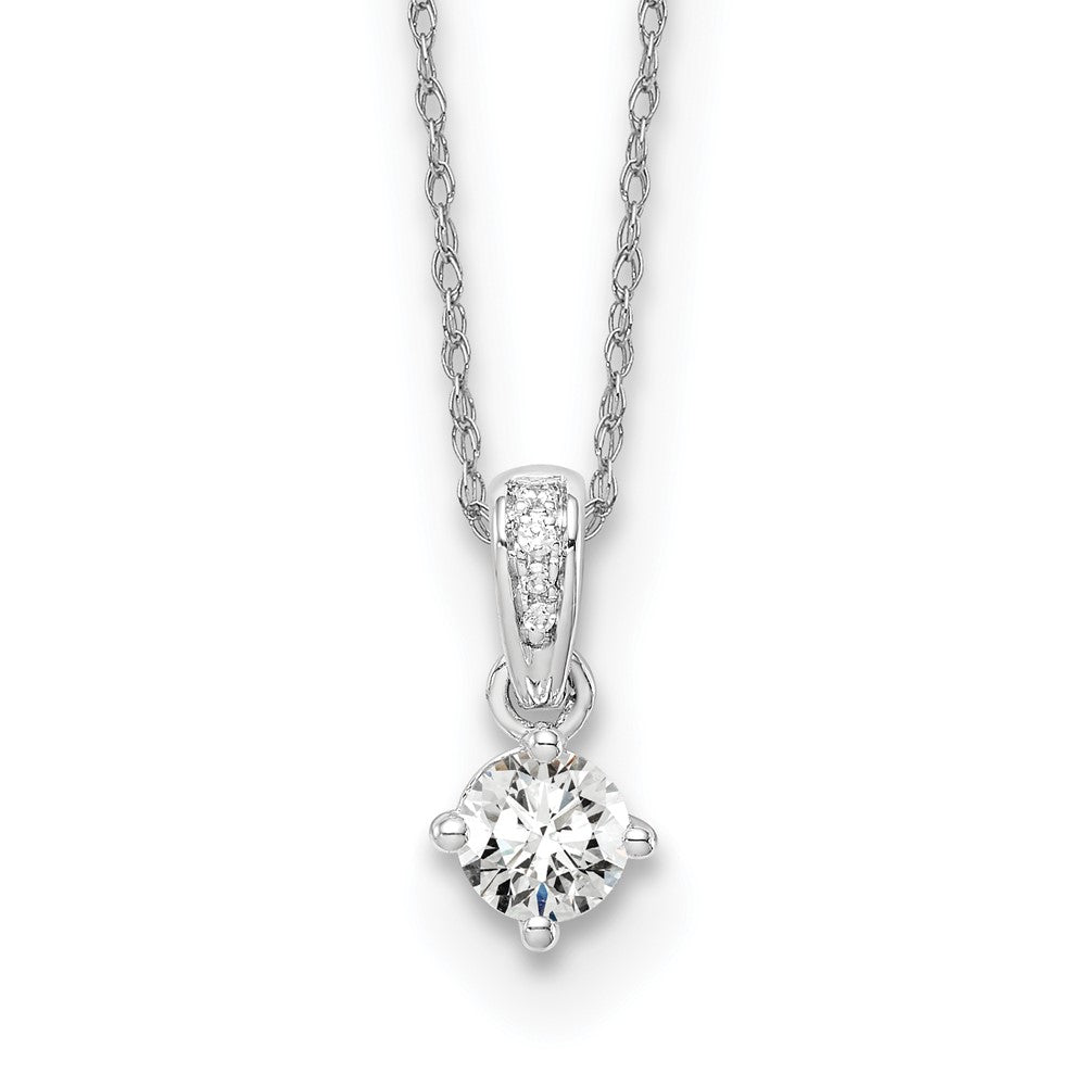 14k White Gold 1/3 carat Lab Grown Diamond VS/SI+ G+ 18 inch Pendant Necklace