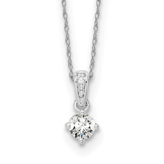 14k White Gold 1/3 carat Lab Grown Diamond VS/SI+ G+ 18 inch Pendant Necklace