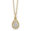 Gold Lab Grown Diamond Pear Shape Cluster Pendant Necklace