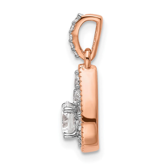 14k Rose Gold 1/2 carat Lab Grown Diamond VS/SI+ G+ Complete Teardrop Dangle Pendant