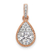 14k Rose Gold 1/2 carat Lab Grown Diamond VS/SI+ G+ Complete Teardrop Dangle Pendant