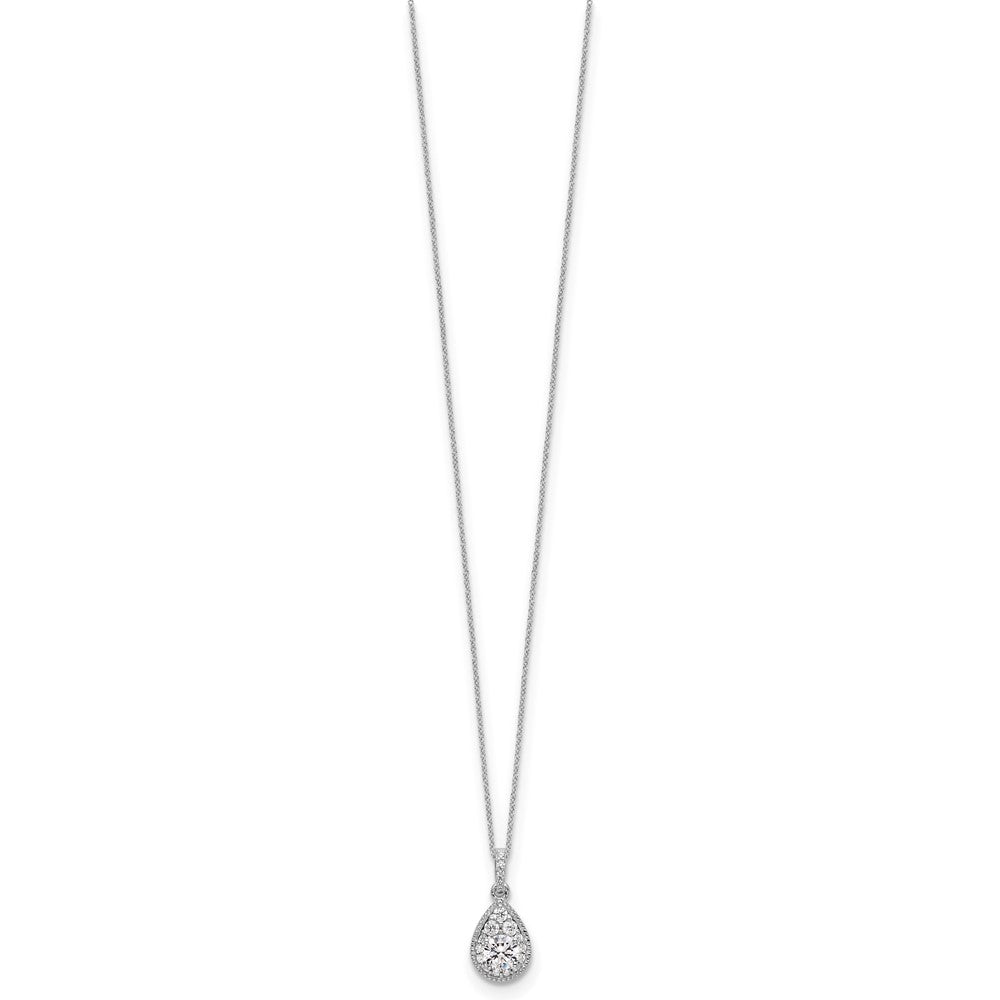Gold Lab Grown Diamond Pear Shape Cluster Pendant Necklace