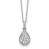 Gold Lab Grown Diamond Pear Shape Cluster Pendant Necklace