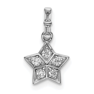 14k White Gold 1/8 carat Diamond Star Pendant