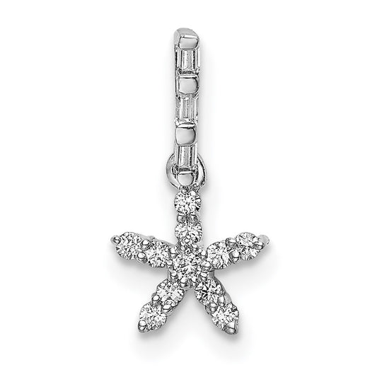 14k White Gold 1/10 carat Diamond Star Pendant