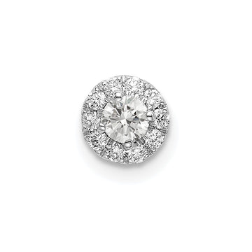 14kw Lab Grown Diamond Round Halo Pendant