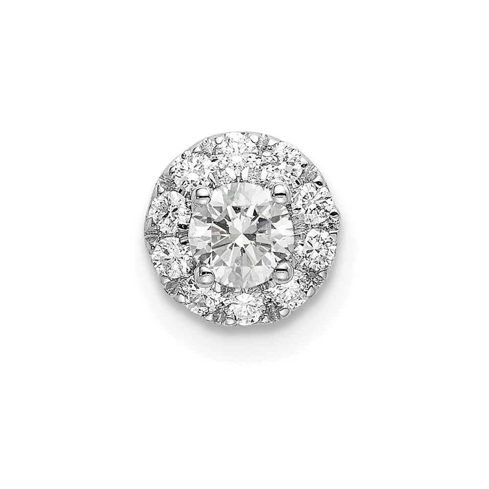 14kw Lab Grown Diamond Round Halo Pendant