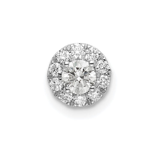 14kw Lab Grown Diamond Round Halo Pendant