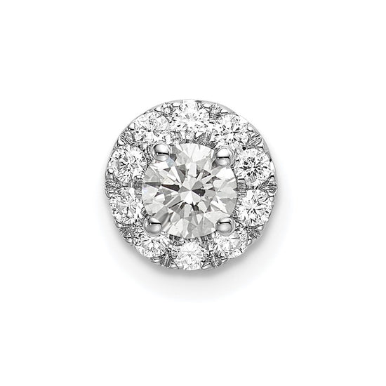 14kw Lab Grown Diamond Round Halo Pendant