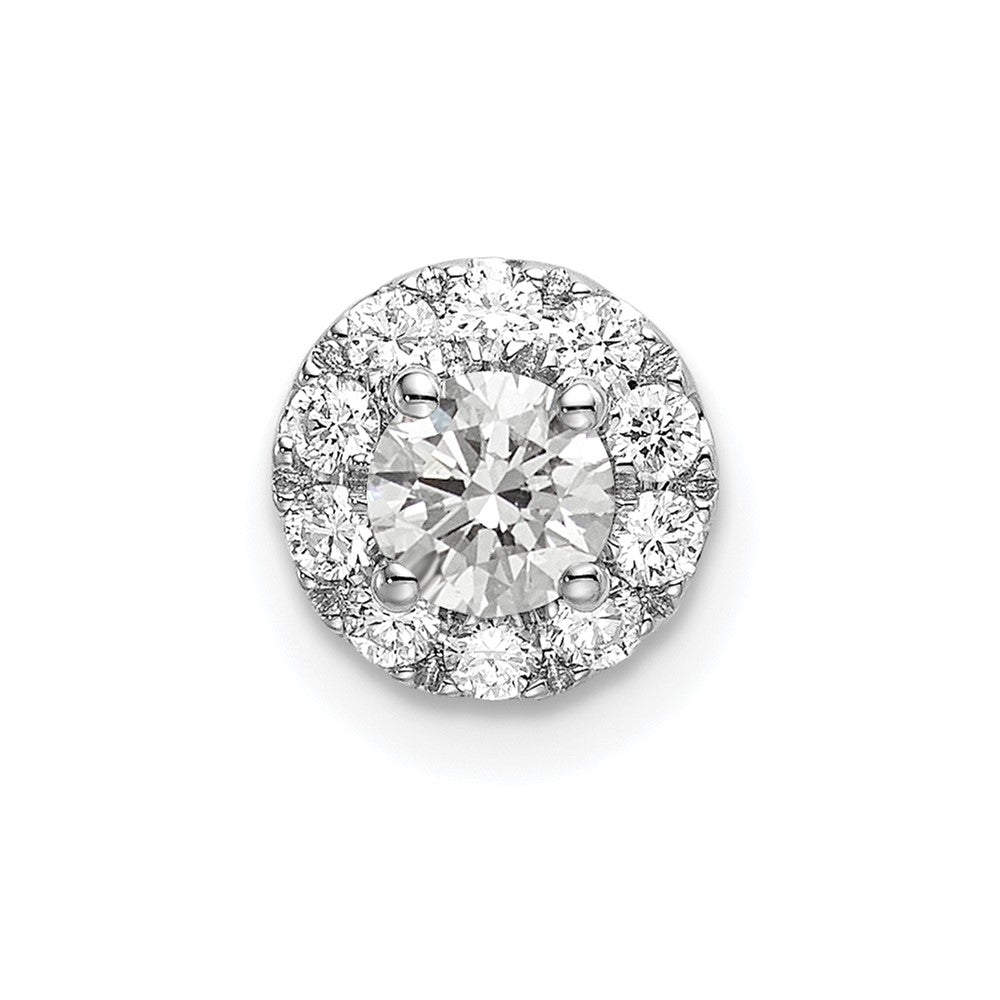 14kw Lab Grown Diamond Round Halo Pendant