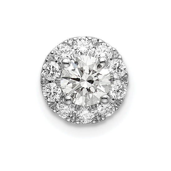 14kw Lab Grown Diamond Round Halo Pendant