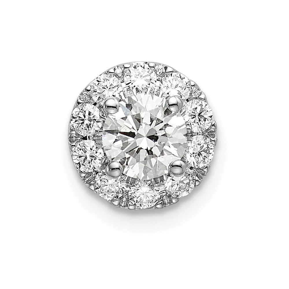14kw Lab Grown Diamond Round Halo Pendant