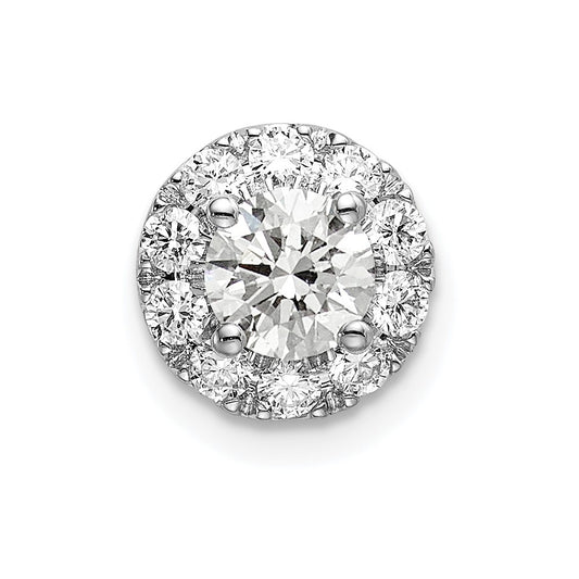 14kw Lab Grown Diamond Round Halo Pendant