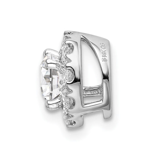 14kw Lab Grown Diamond Round Halo Pendant