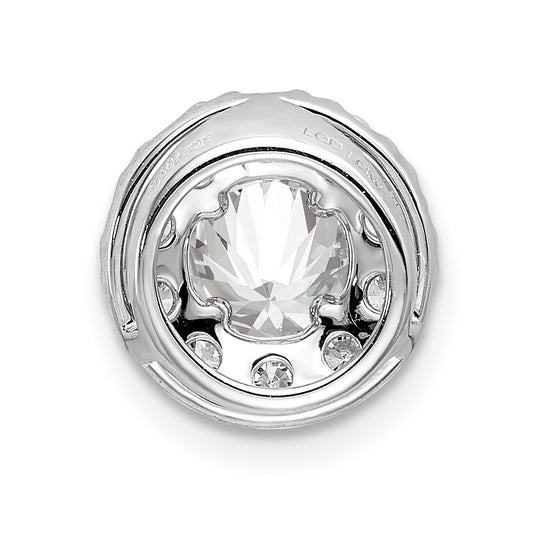 14kw Lab Grown Diamond Round Halo Pendant