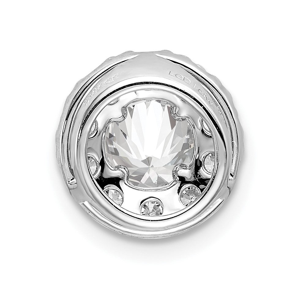 14kw Lab Grown Diamond Round Halo Pendant