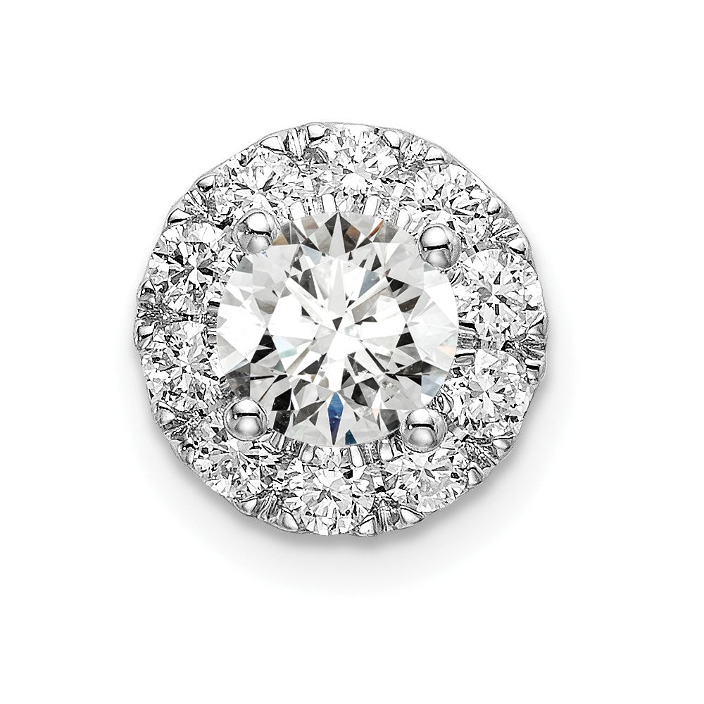 14kw Lab Grown Diamond Round Halo Pendant