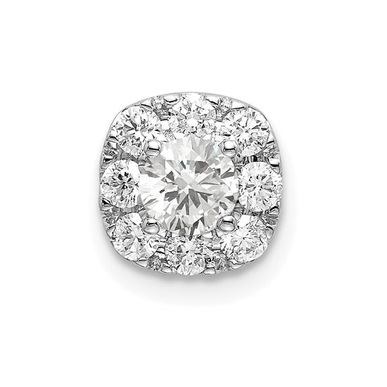 14kw Lab Grown Diamond SI1/SI2. G H I. Cushion Halo Pendant