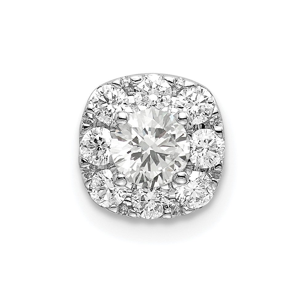 14kw Lab Grown Diamond SI1/SI2. G H I. Cushion Halo Pendant