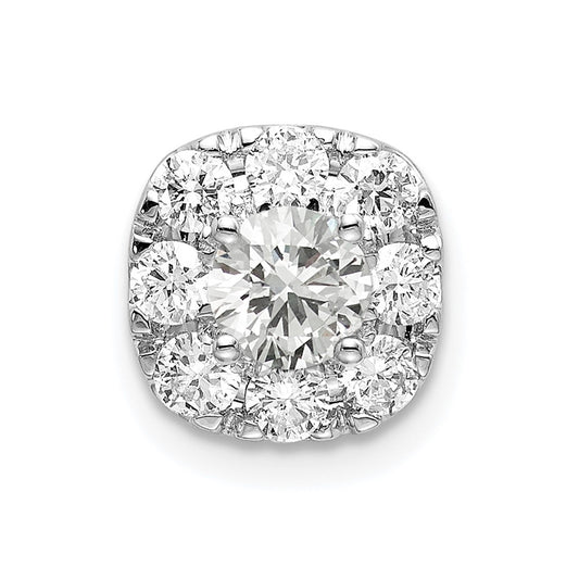 14kw Lab Grown Diamond SI1/SI2. G H I. Cushion Halo Pendant