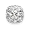 14kw Lab Grown Diamond SI1/SI2. G H I. Cushion Halo Pendant